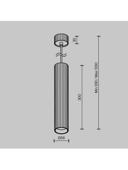 Złota lampa wisząca Calipso do salonu - ryflowany metalowy klosz GU10 1x10W - Maytoni