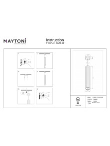 Złota lampa wisząca Calipso do salonu - ryflowany metalowy klosz GU10 1x10W - Maytoni