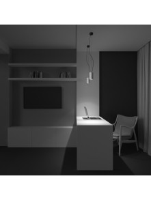 Biała lampa wisząca Efir LED - cylindryczny metalowy klosz, 3000k, 15W, 1230 lm - Maytoni