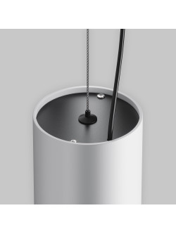 Biały zwis Efir LED 3000K - cylindryczna tuba z aluminium, 33W, 2730 lm