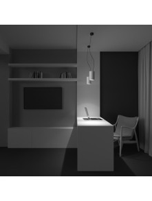 Biały zwis Efir LED 3000K - cylindryczna tuba z aluminium, 33W, 2730 lm