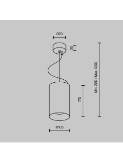 Biały zwis Efir LED 3000K - cylindryczna tuba z aluminium, 33W, 2730 lm