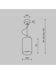 Biały zwis Efir LED 3000K - cylindryczna tuba z aluminium, 33W, 2730 lm
