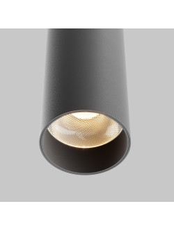 Lampa wisząca Focus LED 3000K - smukła czarna tuba z metalu - Maytoni