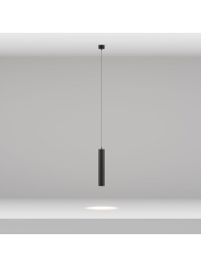 Lampa wisząca Focus LED 3000K - smukła czarna tuba z metalu - Maytoni Lampa wisząca Focus LED 3000K - smukła czarna tuba z metalu - Maytoni