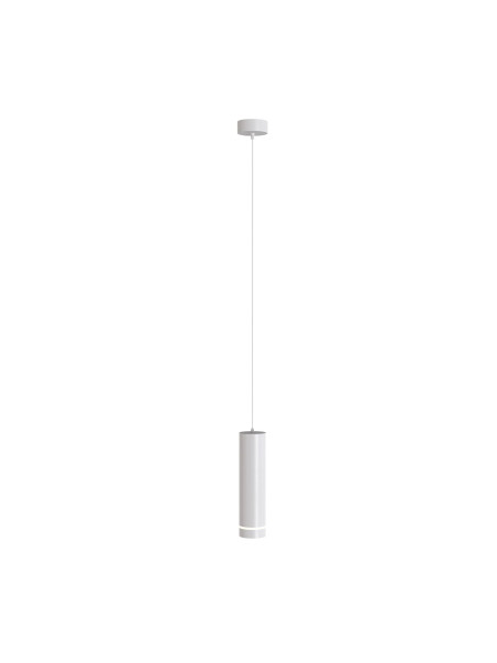 Minimalistyczna biała lampa wisząca Orlo LED 4000K - smukła tuba z pierścieniem świetlnym