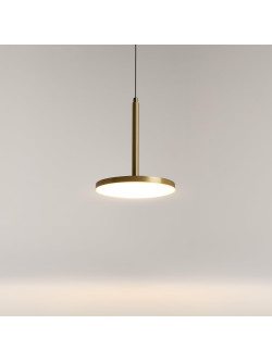 Lampa wisząca Plato LED 3000K - płaski dyskowy klosz, 12W, złota - Maytoni