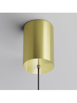 Lampa wisząca Plato LED 3000K - płaski dyskowy klosz, 12W, złota - Maytoni
