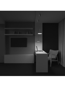 Lampa wisząca Plato LED 3000K - płaski dyskowy klosz, 12W, złota - Maytoni