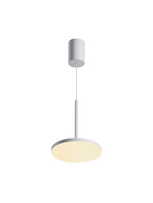 Lampa wisząca Plato LED 3000K - płaski dyskowy klosz, 12W, biała - Maytoni