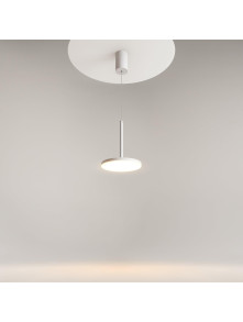 Lampa wisząca Plato LED 3000K - płaski dyskowy klosz, 12W, biała - Maytoni Lampa wisząca Plato LED 3000K - płaski dyskowy klosz, 12W, biała - Maytoni