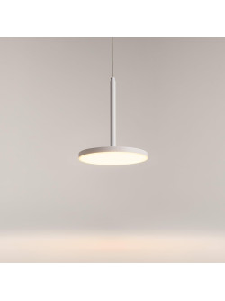 Lampa wisząca Plato LED 3000K - płaski dyskowy klosz, 12W, biała - Maytoni
