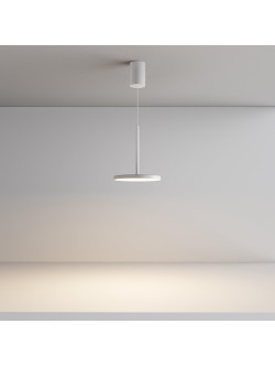 Lampa wisząca Plato LED 3000K - płaski dyskowy klosz, 12W, biała - Maytoni
