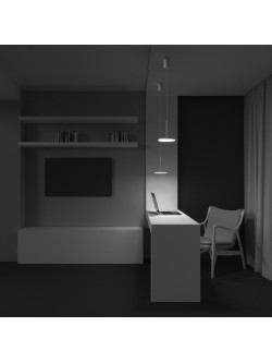 Lampa wisząca Plato LED 3000K - płaski dyskowy klosz, 12W, biała - Maytoni