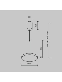 Lampa wisząca Plato LED 3000K - płaski dyskowy klosz, 12W, biała - Maytoni