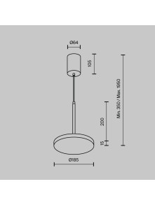 Lampa wisząca Plato LED 3000K - płaski dyskowy klosz, 12W, biała - Maytoni Lampa wisząca Plato LED 3000K - płaski dyskowy klosz, 12W, biała - Maytoni