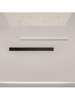 Lampa wisząca LED Points – liniowa, nad stół, kierunkowe światło, 40W, 4000K, 3400 lm, czarna