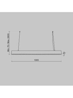 Lampa wisząca LED Points – liniowa, nad stół, kierunkowe światło, 40W, 4000K, 3400 lm, czarna