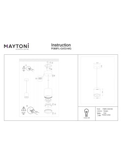 Lampa wisząca Polar – cylindryczna (tuba), kierunkowe światło, GX53, złota - Maytoni