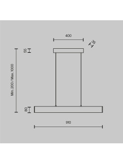 Lampa wisząca Step LED - płaska belka (91 cm) nad wyspę, 3000K, 23W, biała - Maytoni