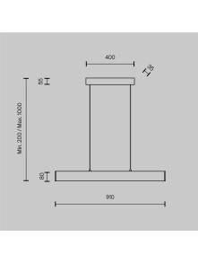Lampa wisząca Step LED - płaska belka (91 cm) nad wyspę, 3000K, 23W, biała - Maytoni Lampa wisząca Step LED - płaska belka (91 cm) nad wyspę, 3000K, 23W, biała - Maytoni
