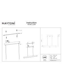 Lampa wisząca Step LED - płaska belka (91 cm) nad wyspę, 3000K, 23W, biała - Maytoni Lampa wisząca Step LED - płaska belka (91 cm) nad wyspę, 3000K, 23W, biała - Maytoni