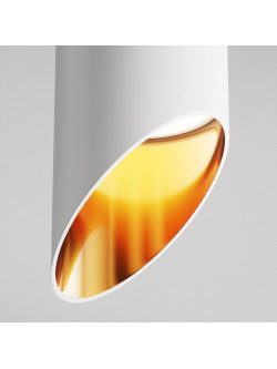 Lampa wisząca Lipari – tuba ścięta, złoty środek, GU10, czarna - Maytoni