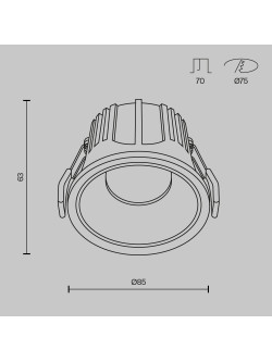 Oprawa wpuszczana LED Alfa (oczko sufitowe) – okrągła, głęboka, 15W, 2700K, kąt 36°, biała