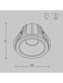 Oprawa wpuszczana LED Alfa (oczko sufitowe) – okrągła, głęboka, 10W, 2700K, kąt 36°, biała
