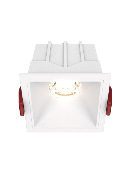 Oprawa wpuszczana LED Alfa – kwadratowa, 10W, 3000K, kąt 36°, ściemnialna, biała