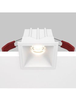 Oprawa wpuszczana LED Alfa – kwadratowa, 10W, 3000K, kąt 36°, ściemnialna, biała