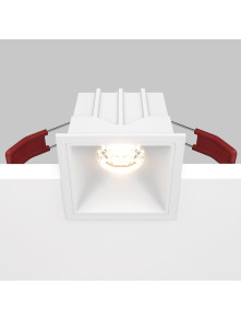 Oprawa wpuszczana LED Alfa – kwadratowa, 10W, 3000K, kąt 36°, ściemnialna, biała