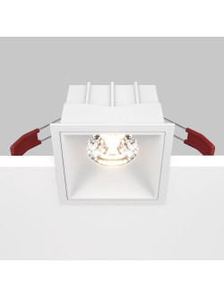 Oprawa wpuszczana LED Alfa – kwadratowa, 15W, 3000K, kąt 36°, ściemnialna, biała