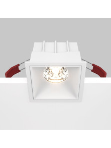 Oprawa wpuszczana LED Alfa – kwadratowa, 15W, 3000K, kąt 36°, ściemnialna, biała