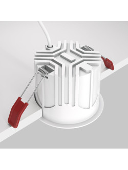 Oprawa wpuszczana LED Alfa (oczko sufitowe) – okrągła, głęboka, 15W, 2700K, kąt 36°, biało-czarna