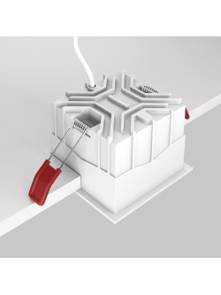 Oprawa wpuszczana LED Alfa – kwadratowa, 15W, 4000K, kąt 36°, ściemnialna, biała