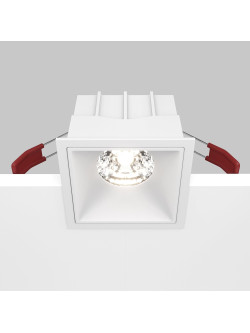 Oprawa wpuszczana LED Alfa – kwadratowa, 15W, 4000K, kąt 36°, ściemnialna, biała
