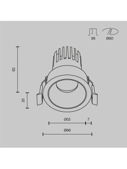 Oprawa wpuszczana LED Dip – głęboka (oczko sufitowe), 10W, 2700K, kąt 50°, biała