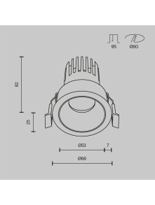 Oprawa wpuszczana LED Dip – głęboka (oczko sufitowe), 10W, 2700K, kąt 50°, biała Oprawa wpuszczana LED Dip – głęboka (oczko sufitowe), 10W, 2700K, kąt 50°, biała