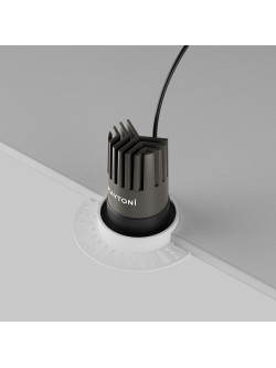 Oprawa wpuszczana LED Dip (oczko sufitowe), głęboka, do zabudowy GK - z kołnierzem, 10W, 3000K, kąt 50°, czarna