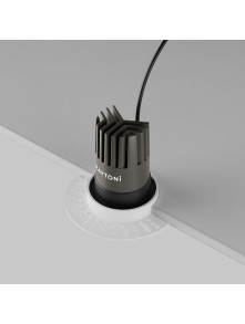 Oprawa wpuszczana LED Dip (oczko sufitowe), głęboka, do zabudowy GK - z kołnierzem, 10W, 3000K, kąt 50°, czarna