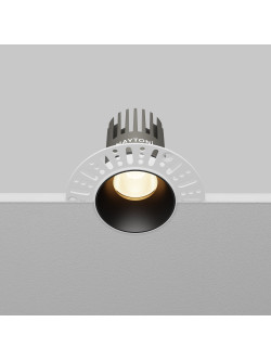 Oprawa wpuszczana LED Dip (oczko sufitowe), głęboka, do zabudowy GK - z kołnierzem, 10W, 3000K, kąt 50°, czarna