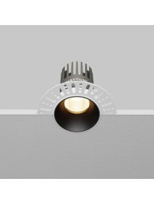 Oprawa wpuszczana LED Dip (oczko sufitowe), głęboka, do zabudowy GK - z kołnierzem, 10W, 3000K, kąt 50°, czarna