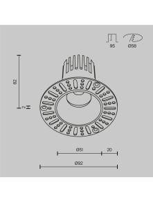 Oprawa wpuszczana LED Dip (oczko sufitowe), głęboka, do zabudowy GK - z kołnierzem, 10W, 3000K, kąt 50°, czarna