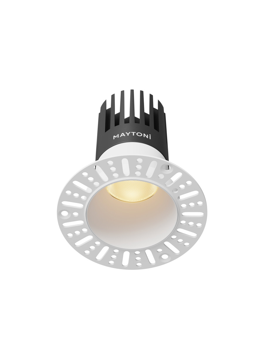 Oprawa wpuszczana LED Dip (oczko sufitowe), głęboka, do zabudowy GK - z kołnierzem, 15W, 2700K, kąt 50°, biała