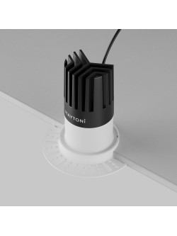 Oprawa wpuszczana LED Dip (oczko sufitowe), głęboka, do zabudowy GK - z kołnierzem, 15W, 2700K, kąt 50°, biała