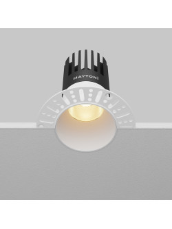 Oprawa wpuszczana LED Dip (oczko sufitowe), głęboka, do zabudowy GK - z kołnierzem, 15W, 2700K, kąt 50°, biała
