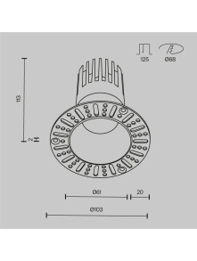 Oprawa wpuszczana LED Dip (oczko sufitowe), głęboka, do zabudowy GK - z kołnierzem, 15W, 2700K, kąt 50°, biała Oprawa wpuszczana LED Dip (oczko sufitowe), głęboka, do zabudowy GK - z kołnierzem, 15W, 2700K, kąt 50°, biała
