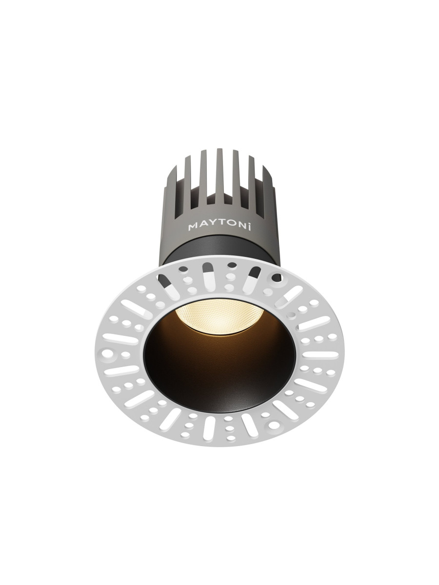 Oprawa wpuszczana LED Dip (oczko sufitowe), głęboka, do zabudowy GK - z kołnierzem, 15W, 3000K, kąt 50°, czarna