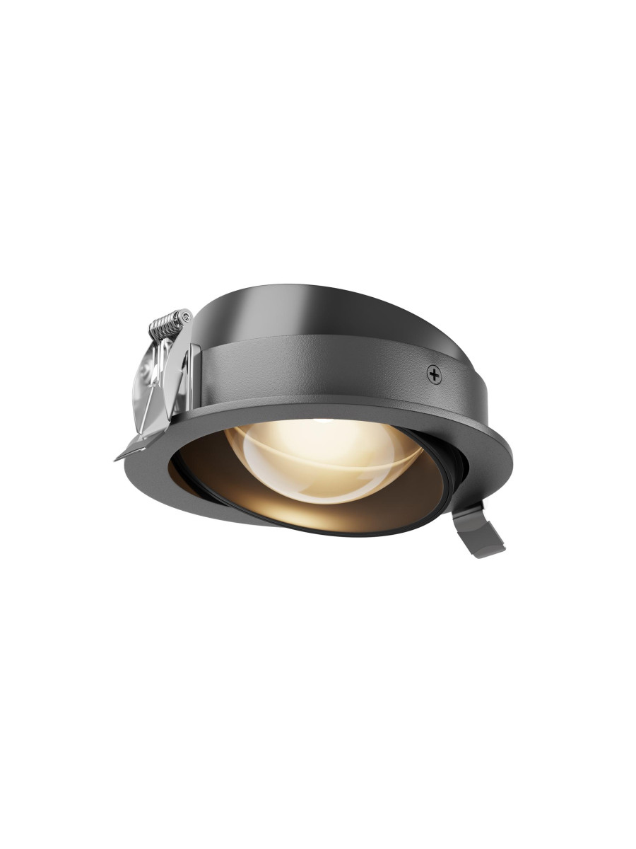 Oprawa wpuszczana LED Lens – 12W, 3000K, kąt 70°, regulowana, IP44, czarna